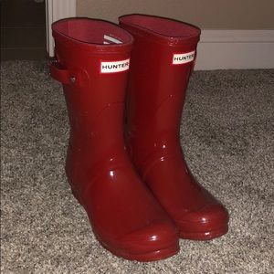 Red Short Hunter Rainboots